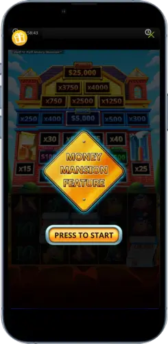 Huff N Puff Money Mansion Feature auf dem Handy
